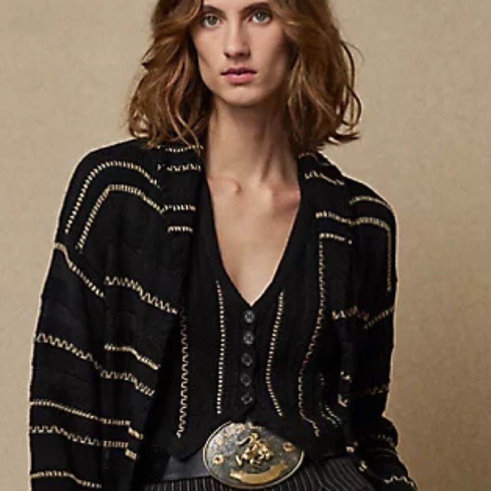 Ralph Lauren Pre-Fall ‘23 Embroidered Stripe Crochet Knit Silk Linen Vest - Picture 13 of 17